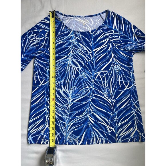 Lilly Pulitzer Laddie Top Women’s Small Twilight Blue Ruffle Sleeves - Picture 7 of 9